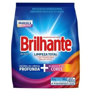 LAVA-ROUPAS PÓ ROUPAS BRANCAS E COLORIDAS BRILHANTE LIMPEZA TOTAL 400G