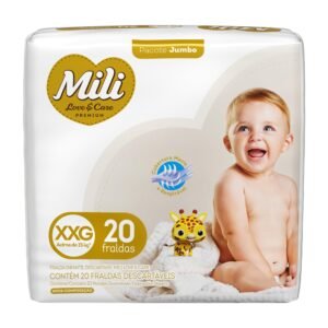 MILI FRALDA LOVE&CARE JUMBO XXG 20UN