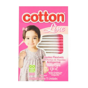 COTONETES COTTON LINE HASTE FLEX BABY CARE ROSA 75 UNID