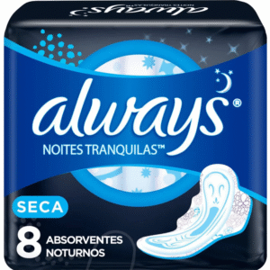 ABSORVENTE ALWAYS NOITE TRANQUILAS COM ABAS SECA 8 UNIDADES