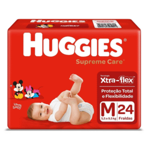 FRALDA HUGGIES SUPREME CARE JUMBO TAM M COM 24UN
