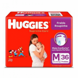 FRALDA DESCARTÁVEL INFANTIL ROUPINHA HUGGIES SUPREME CARE M 36 UN