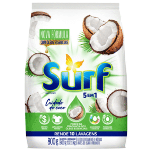 LAVA ROUPA EM PÓ SURF CUIDADO DO COCO 5 EM 1 800G