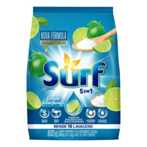 LAVA ROUPAS PÓ SURF LIMÃO E BICARBONATO 800G
