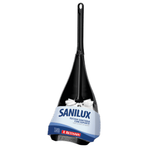 ESCOVA SANITÁRIA COM SUPORTE PRETA
