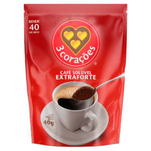 CAFÉ SOLÚVEL EM PÓ EXTRAFORTE 3 CORAÇÕES 40G