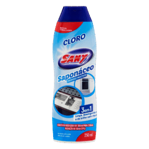 SAPONÁCEO CREMOSO MULTIUSO COM CLORO SANY 250ML