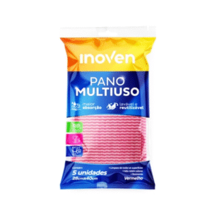 PACOTE PANO MULTIUSO VERMELHO INOVEN 5UN