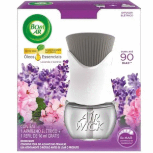 DIFUSOR DE AROMAS ELETRICO LAVANDA C APARELHO + REFIL 16ML BOM AR