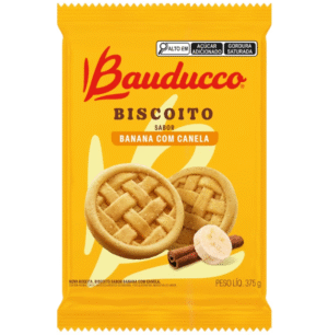 BISCOITO BAUDUCCO SABOR BANANA COM CANELA 375G