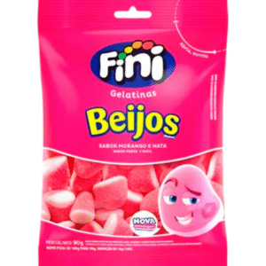 BALA FINI BEIJOS DE MORANGO 90G