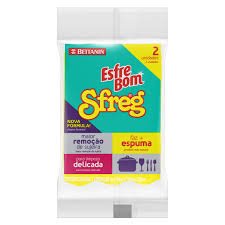 ESPONJA ROSA LIMPEZA DELICADA ESFREBOM SFREG 2 UN