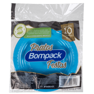 PRATO BOMPACK PREMIUM 15CM AZUL C/10