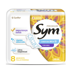 ABSORVENTE SYM PREMIUM C/ABAS C/8 SECA