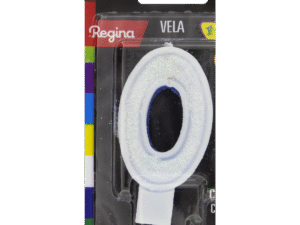 VELA GLITTER AZUL NUMERO 0 REGINA