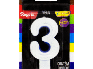 VELA GLITTER AZUL NUMERO 3 REGINA