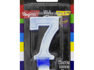 VELA GLITTER AZUL NUMERO 7 REGINA
