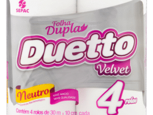 PAPEL HIG DUETTO C/30M 4 ROLOS VELVET F DUPLA