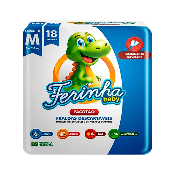 FRALDA PACOTAO TAM PEQ. M COM 18 UN