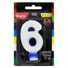 VELA GLITTER AZUL NUMERO 6 REGINA